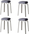 Set of 4 Green Metal Stacking Stools E375151