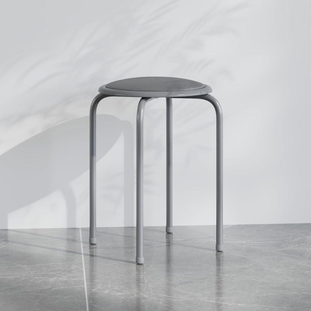 Grey 17 Inch Padded Steel Stacking Stools L322253