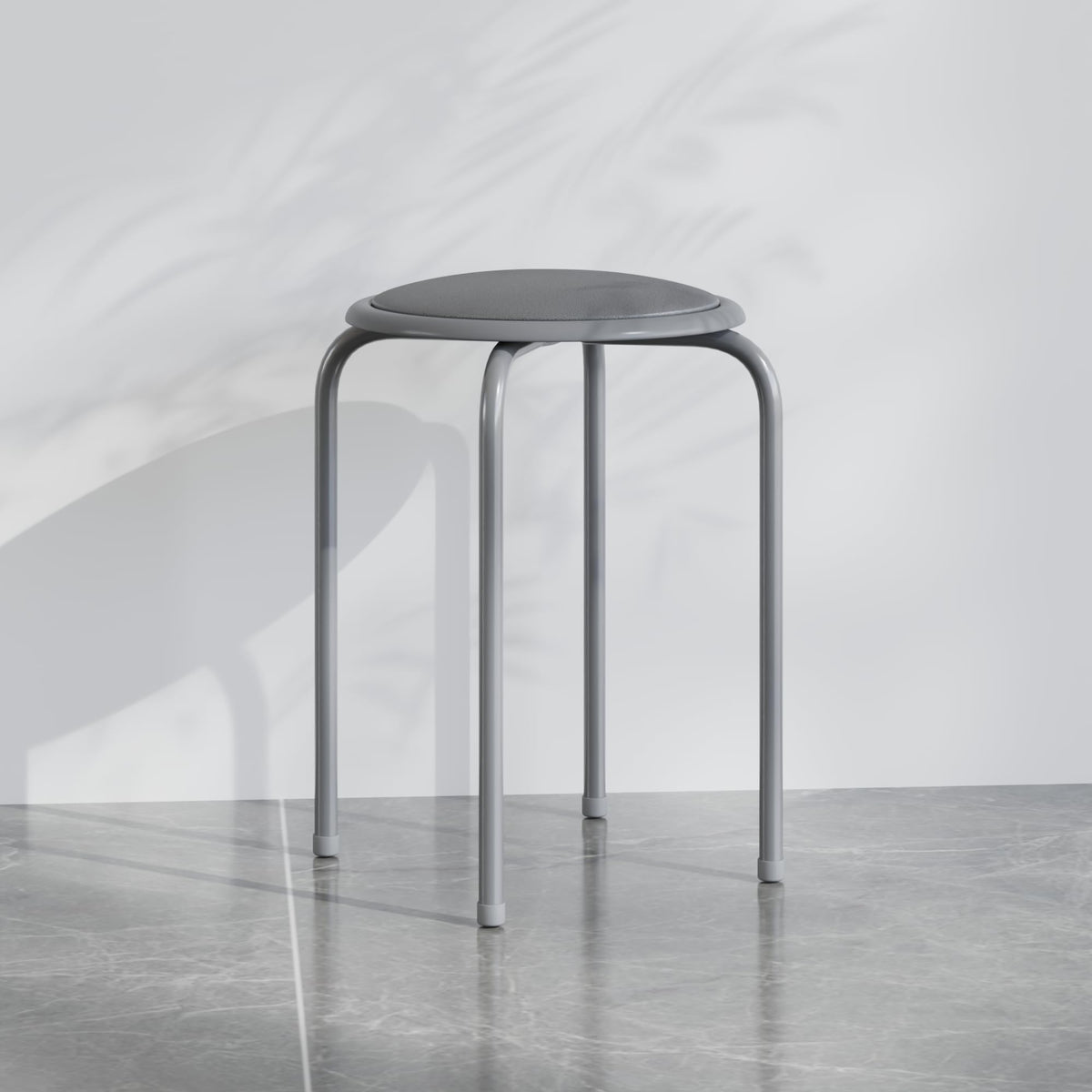 Grey 17 Inch Padded Steel Stacking Stools L322253