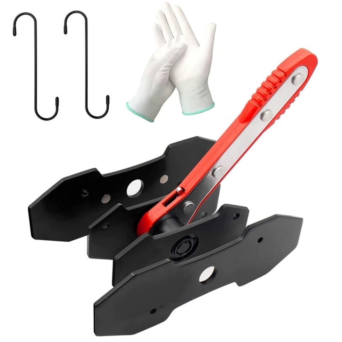 Brake Caliper Press Tool with 2 Caliper Hooks 2 Steel Plates and Gloves X1975