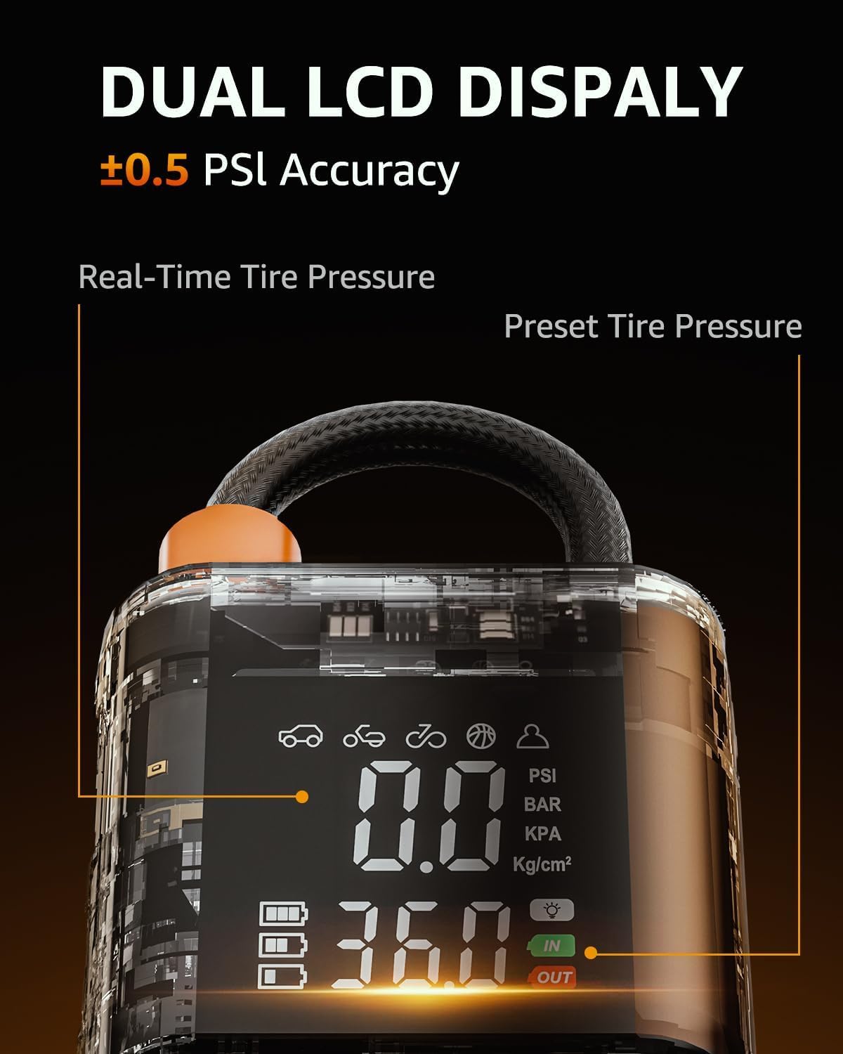 Portable Cordless Tire Inflator Air Compressor 150 PSI W714