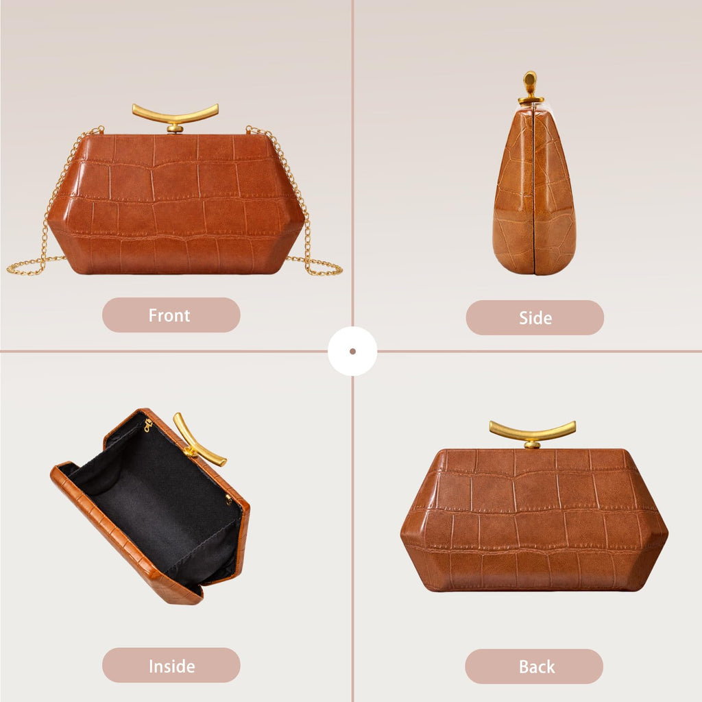 Crocodile Embossed PU Leather Clutch Bag X584