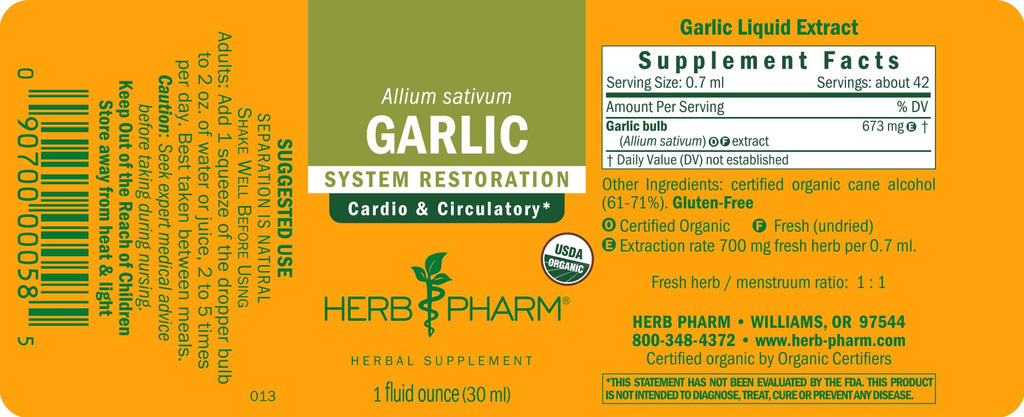 Organic Garlic Liquid Extract 1 Ounce N164221