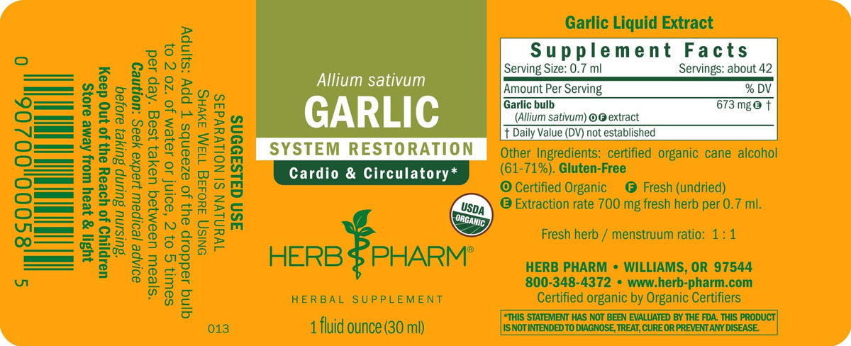 Organic Garlic Liquid Extract 1 Ounce N164221