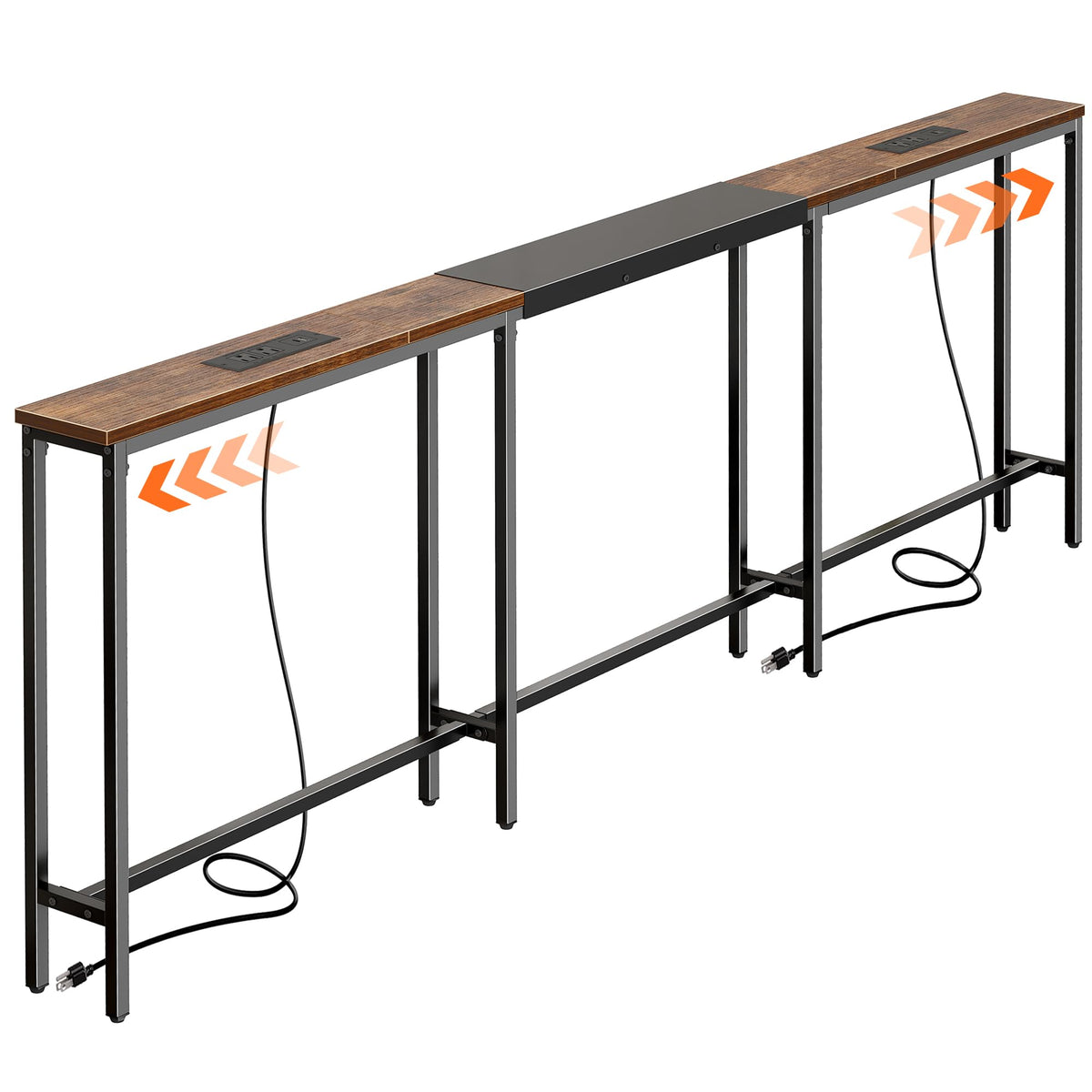 Narrow Sofa Table with 2 Power Outlets and USB-C Port A42671