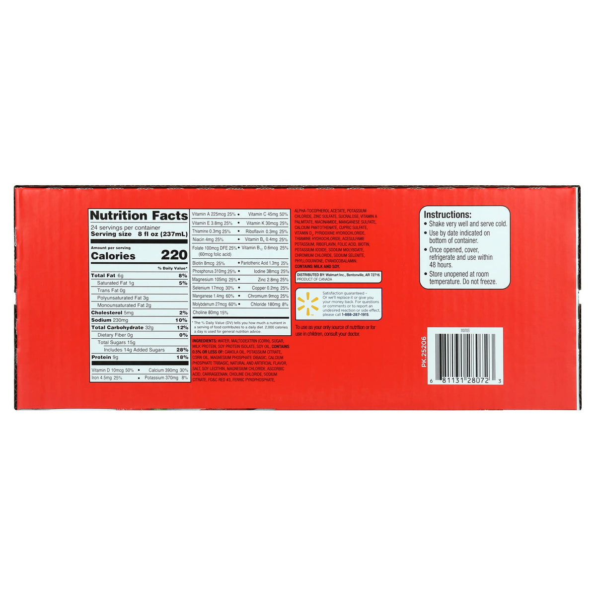 Strawberry Nutritional Shake 8 fl oz 24 Count I45287