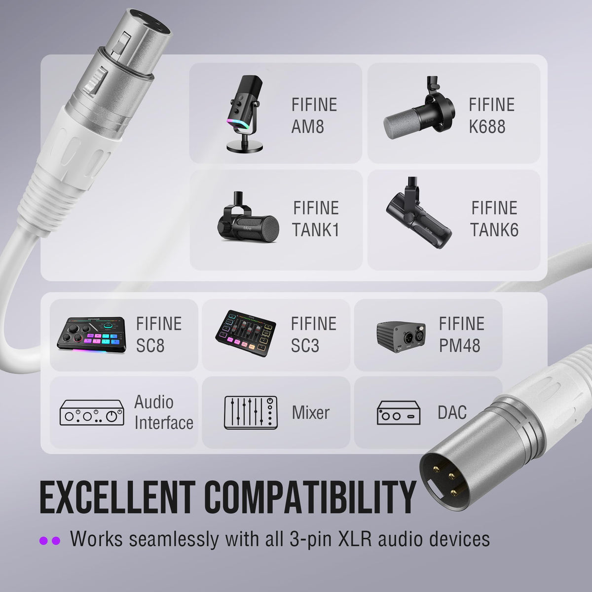 XLR Podcast Dynamic Mic with Audio Mixer C413