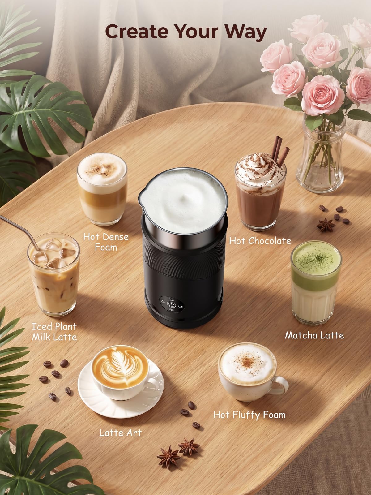 350ml Electric Milk Frother 4-in-1 Hot & Cold U153608