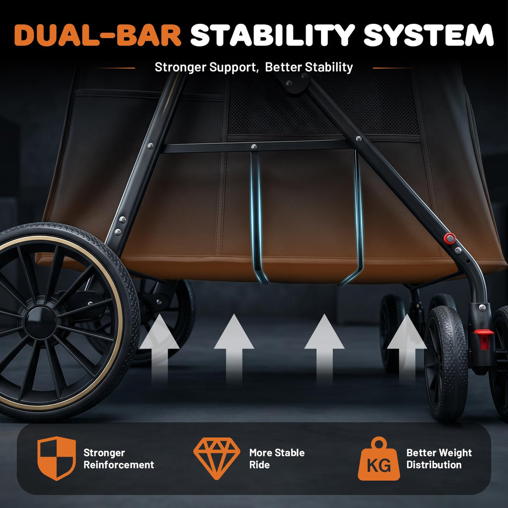 Foldable Pet Stroller up to 80 lbs with All-Terrain Wheels Z83070