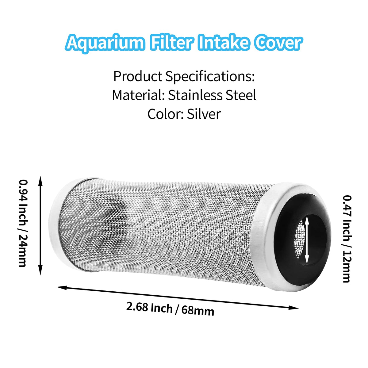 Stainless Steel Aquarium Filter Intake Cover 12mm F510589