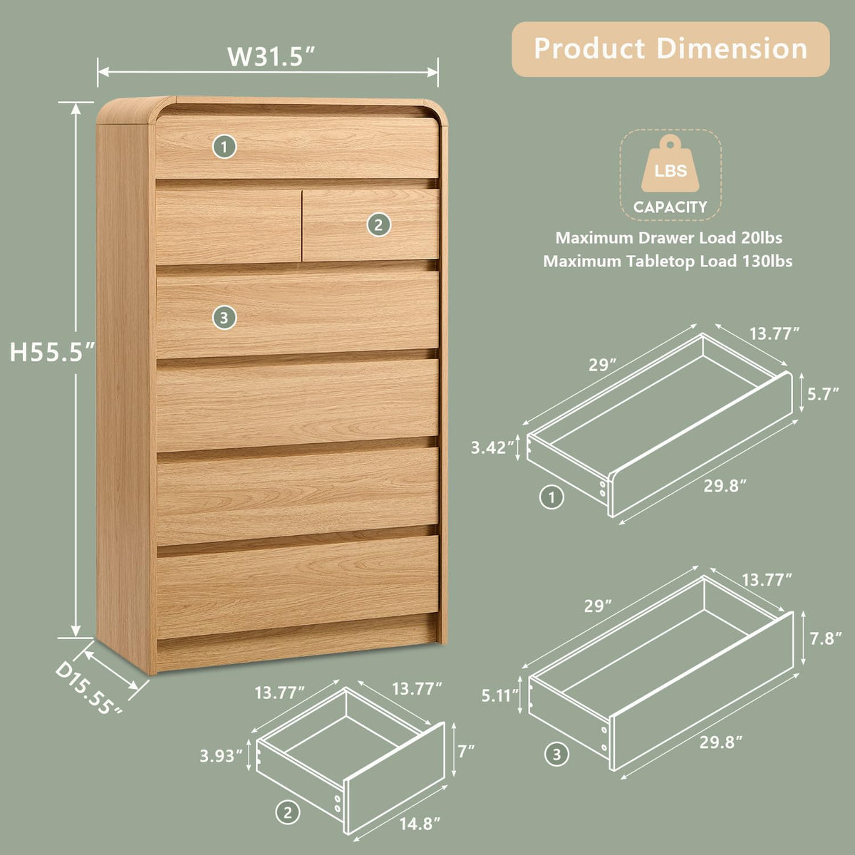 7 Drawer Dresser B43877