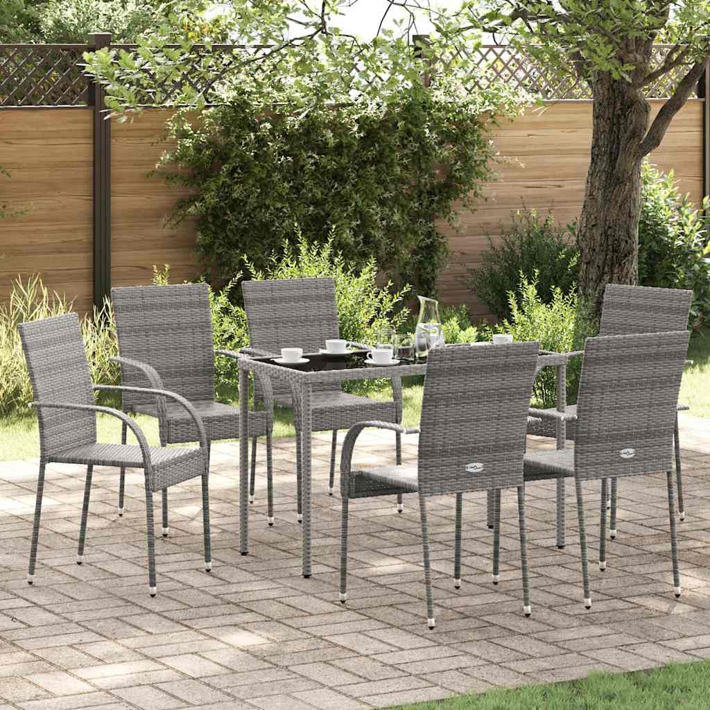Grey Poly Rattan Stacking Patio Chairs D63462