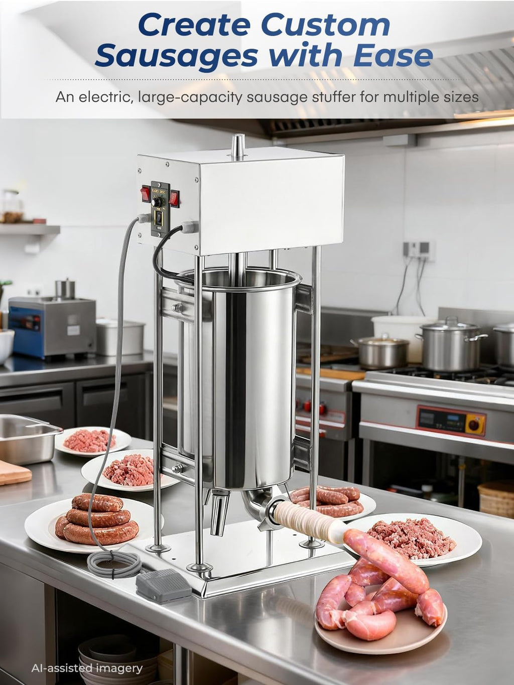 33LBS Stainless Steel Sausage Stuffer P801245