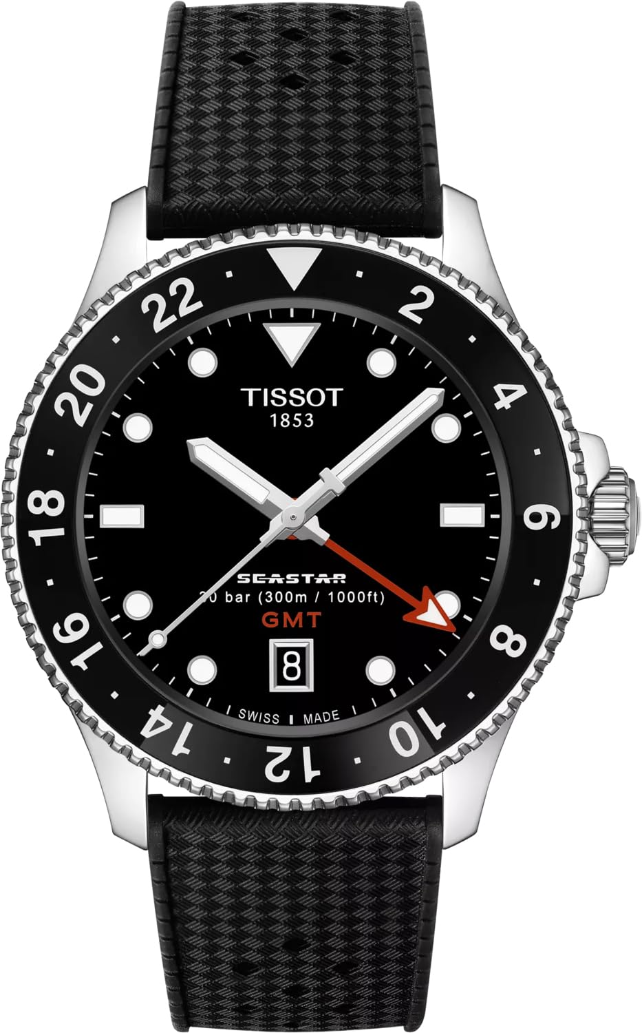 Black Dial 40mm Swiss Quartz GMT Men's Watch D79328