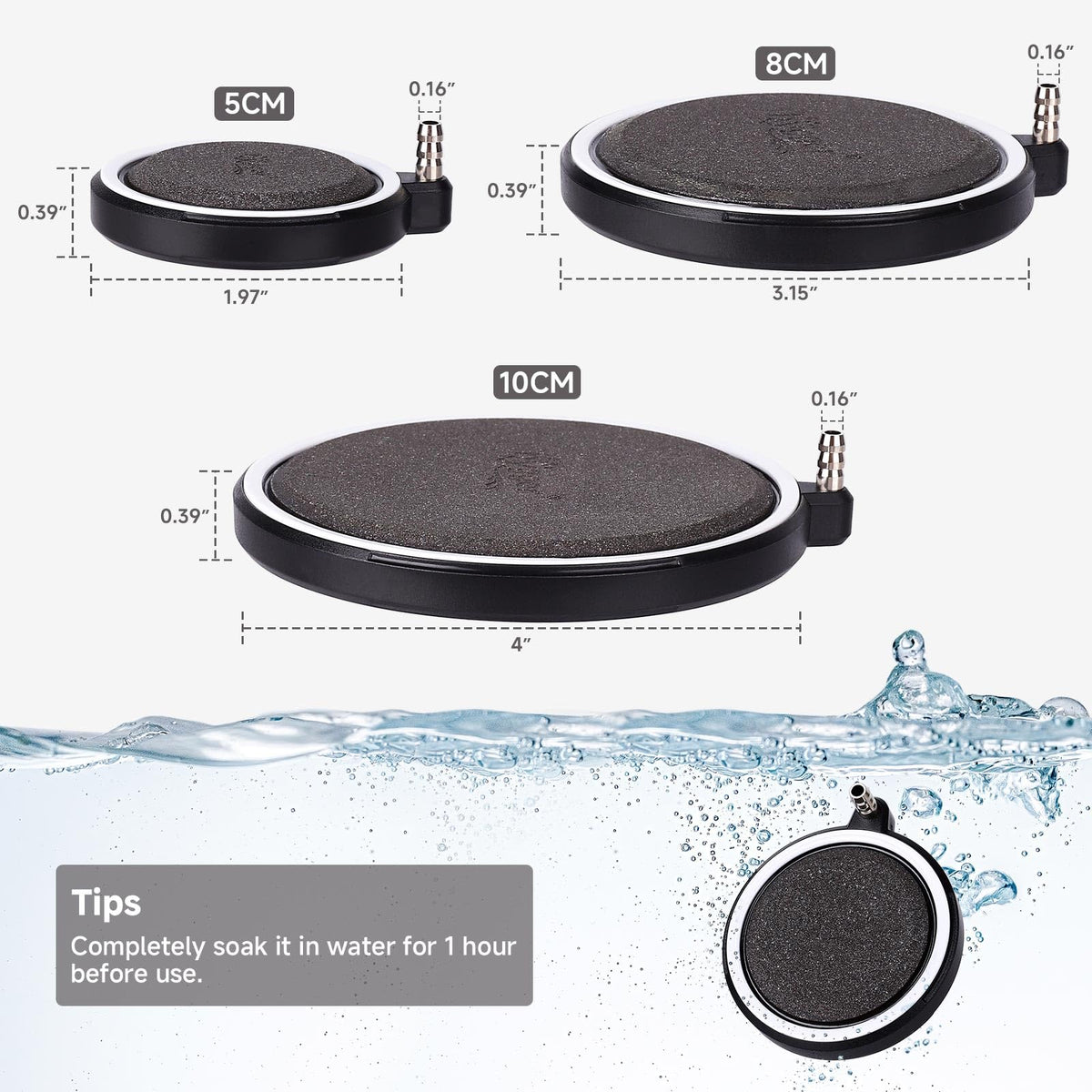 Aquarium Air Stone Diffuser Kit 2 x 2 Inch N690773