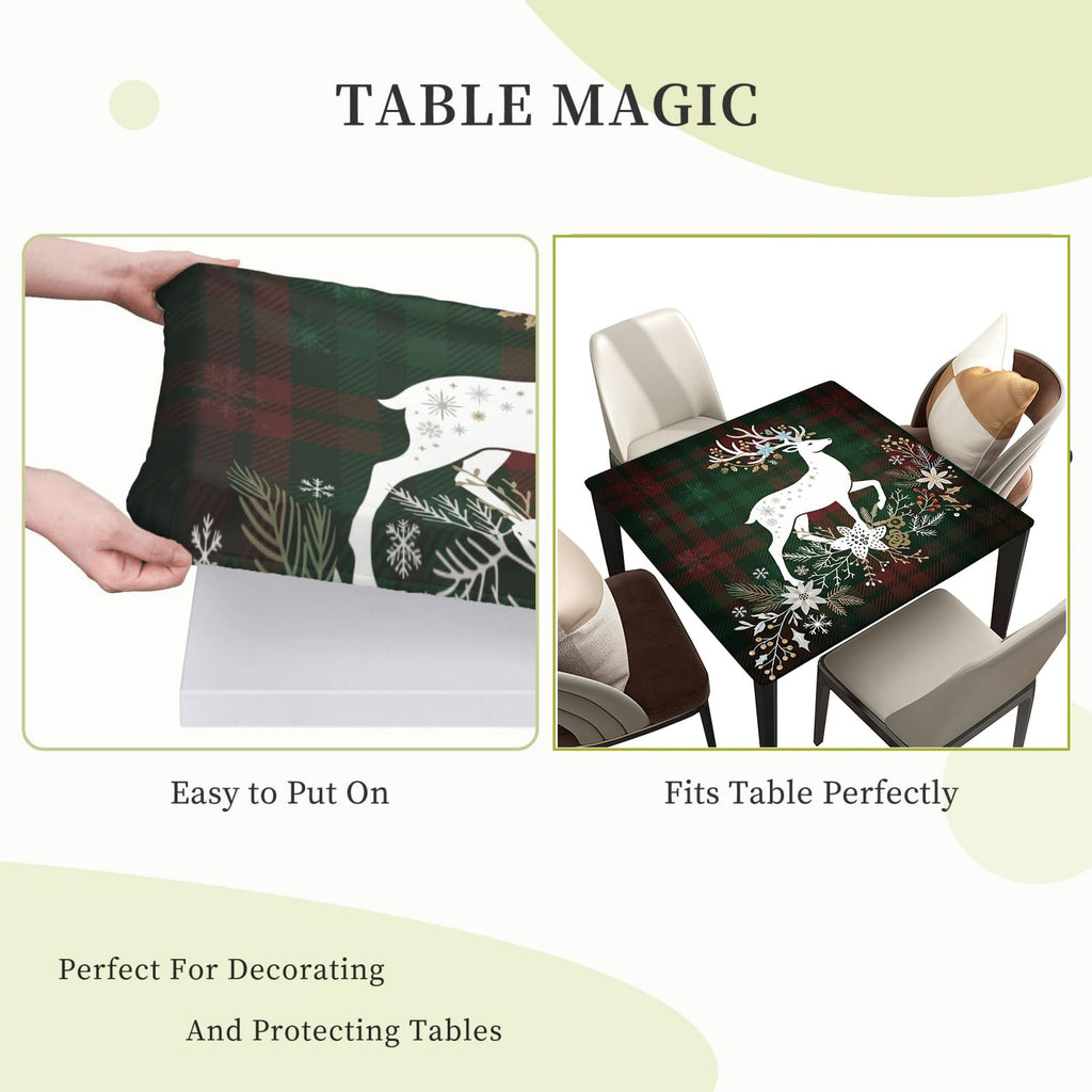 Elastic Edge Polyester Fitted Tablecloth for 30"x30" Square Table C36566