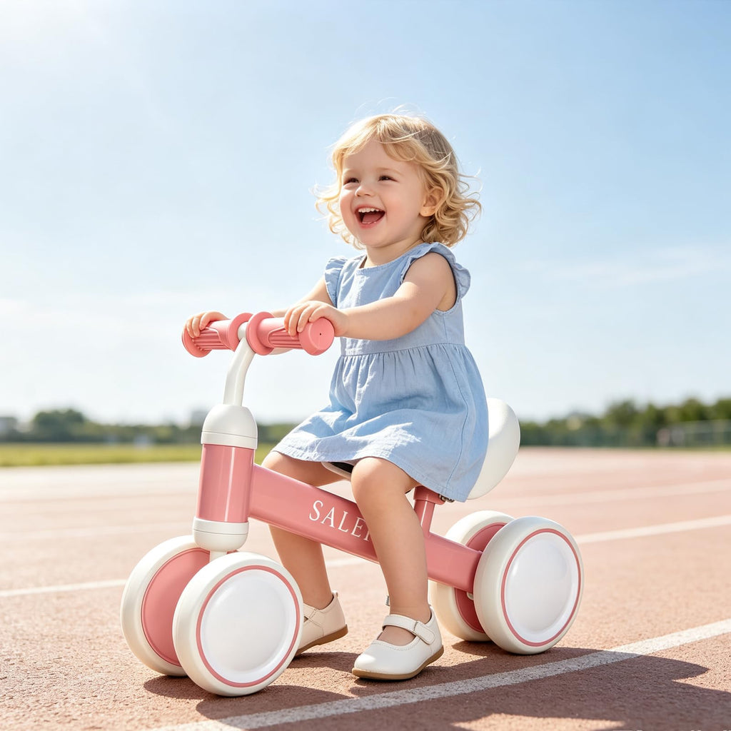 12-36 Month Baby Balance Bike with 4 Wheels & Soft Seat O971