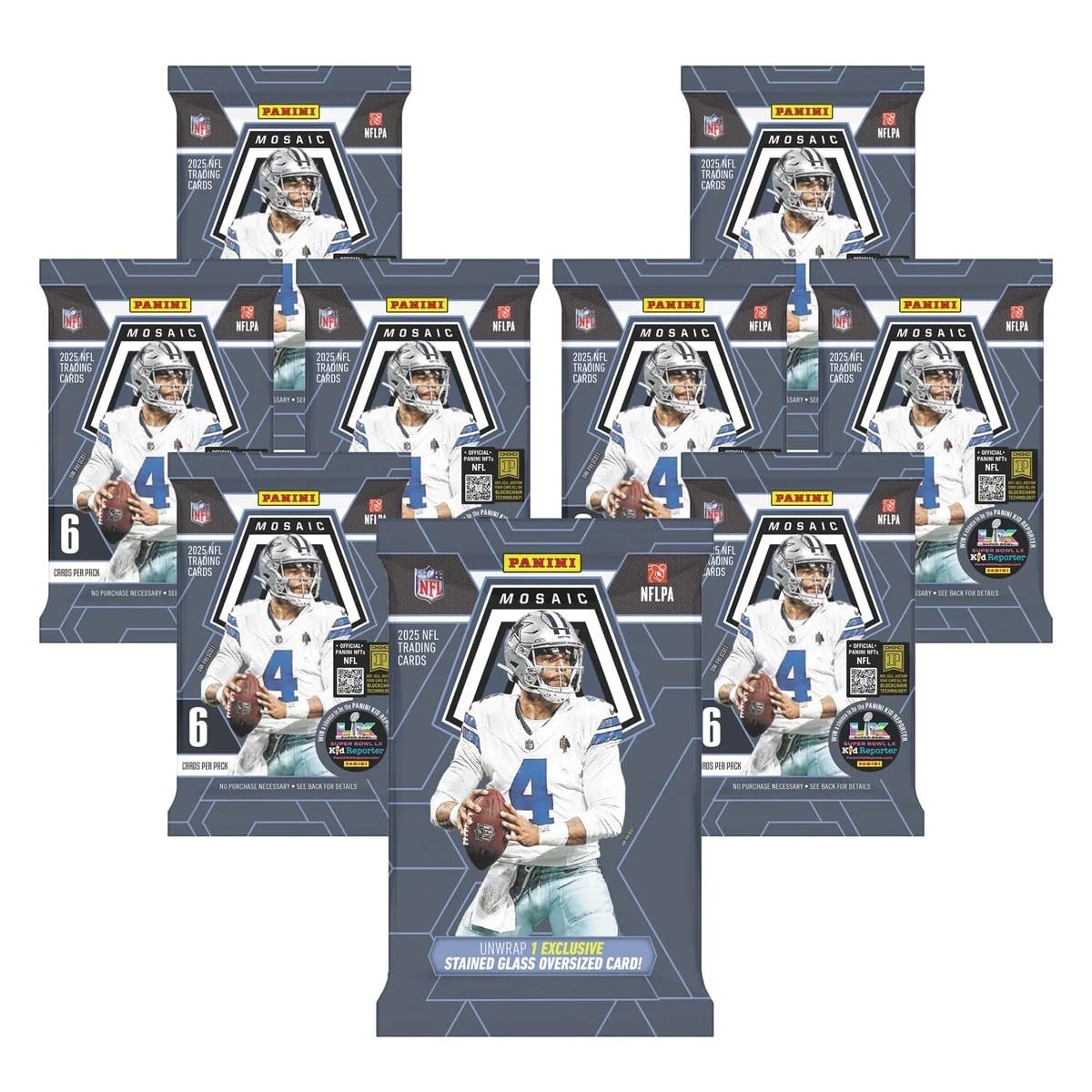 2025 Mosaic Football Trading Card Box Oversized Card B675318