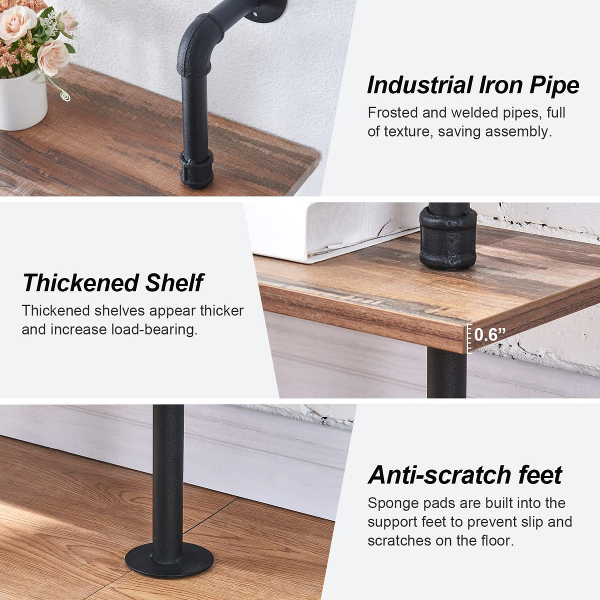 6 Tier Industrial Pipe Bookshelf R15739