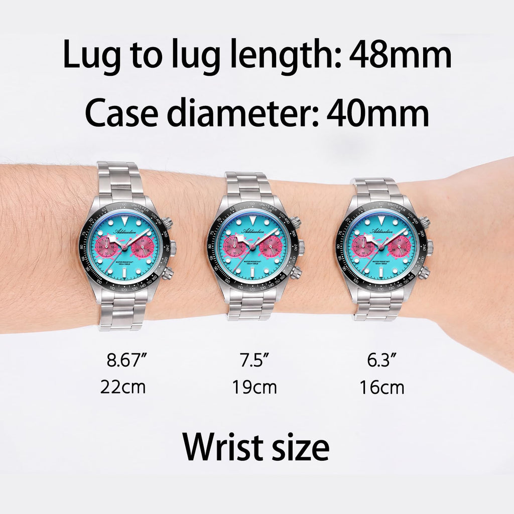 Mens Chronograph Watch Ceramic Tachymeter Bezel 100 M Waterproof U2976