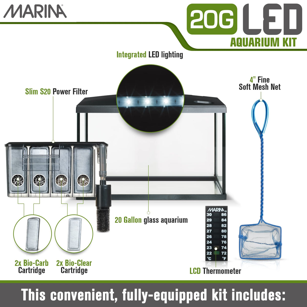 20 Gallon LED Aquarium Kit with Filter K912448