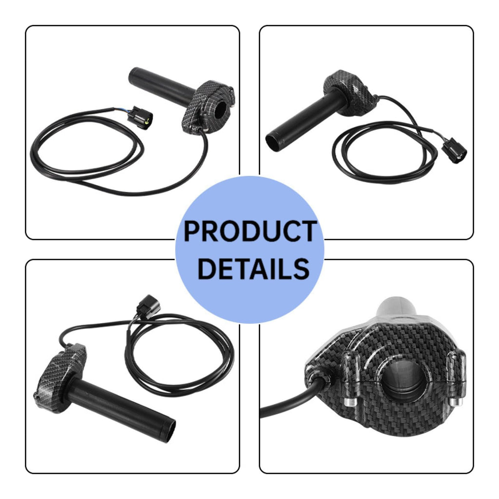 Electric Dirt Bike Twist Throttle Metal Housing Ribbed Grip 3 Pin Sealed Connector G82283