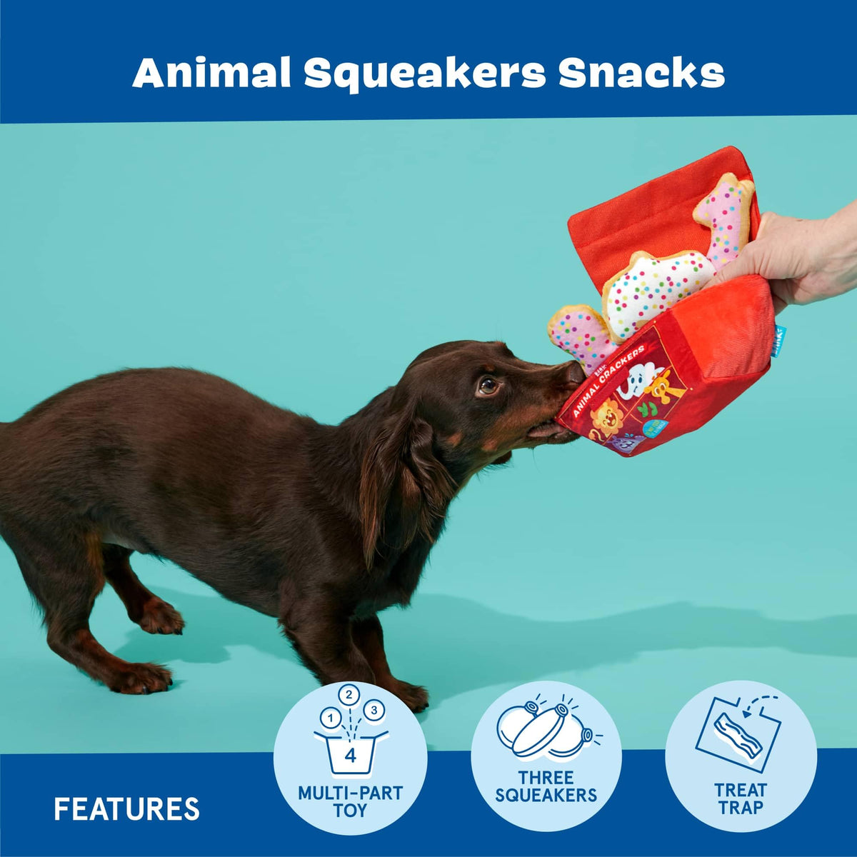 4-in-1 Interactive Plush Dog Toy B6837