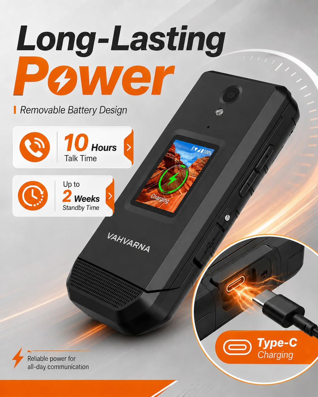 16GB Rugged Touchscreen Android 11 IP68 Water Resistant 4G LTE Flip Phone W5493