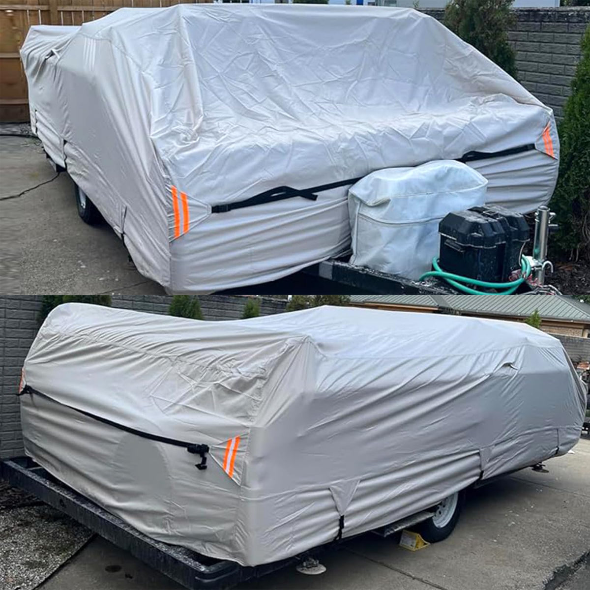 900D Oxford Waterproof Pop Up Camper Tent Trailer Cover, 14-16ft H518833