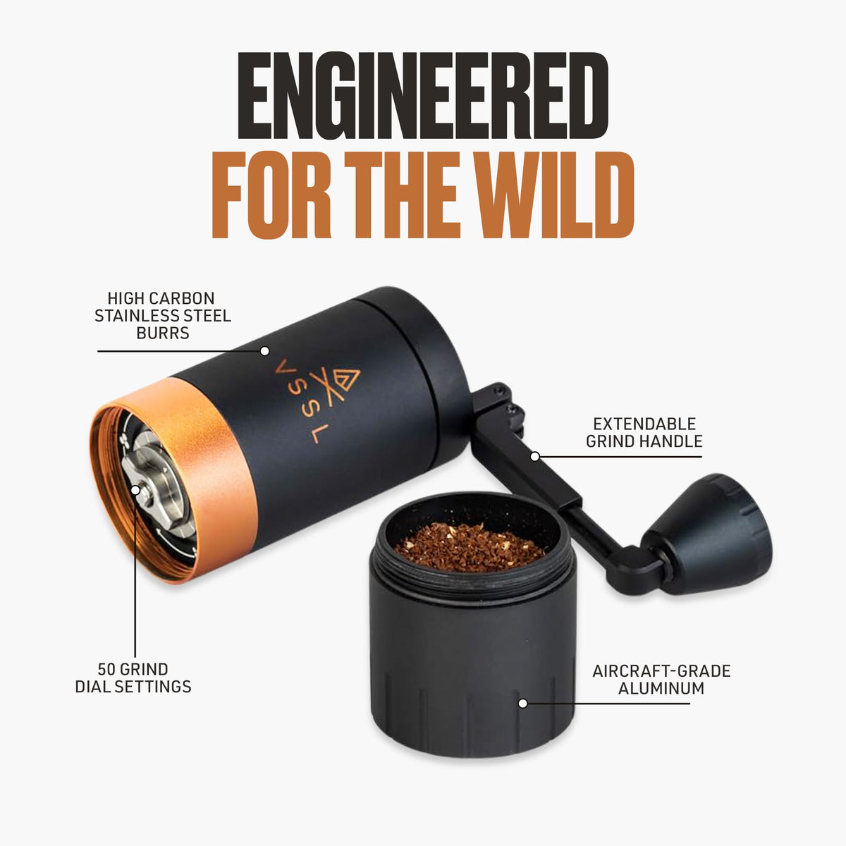 Manual Coffee Grinder with Stainless Steel Conical Burr Mill, 45 gram capacity J310540