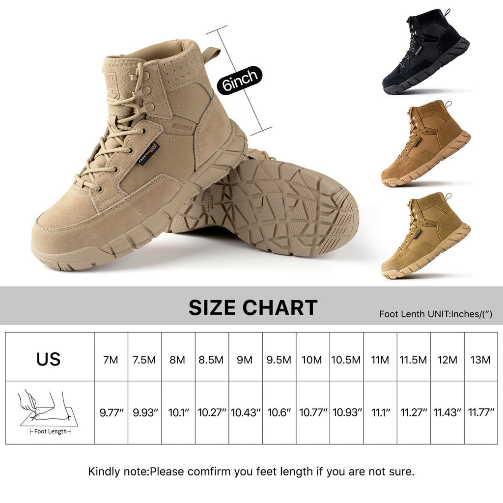 Men's 6 Inches Lightweight Waterproof Suede Leather Work Boots L770