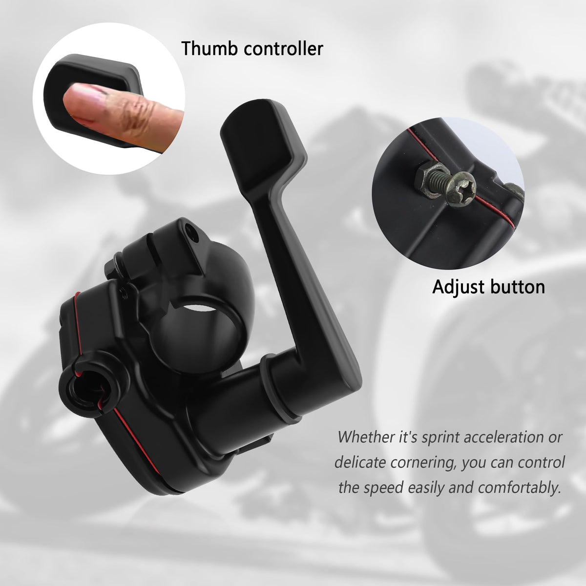 22mm Thumb Throttle Kit with Cable Aluminum Motorcycle ATV L919235
