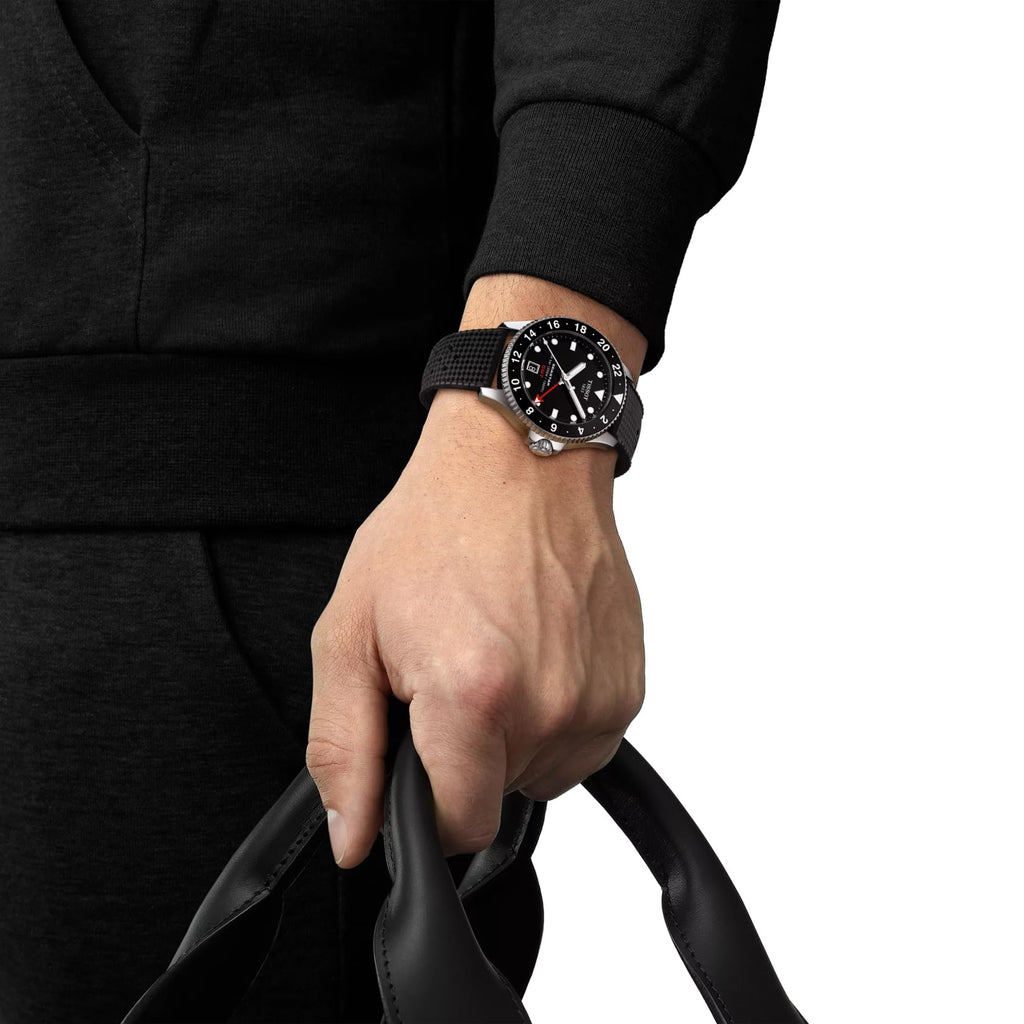 Black Dial 40mm Swiss Quartz GMT Men's Watch D79328