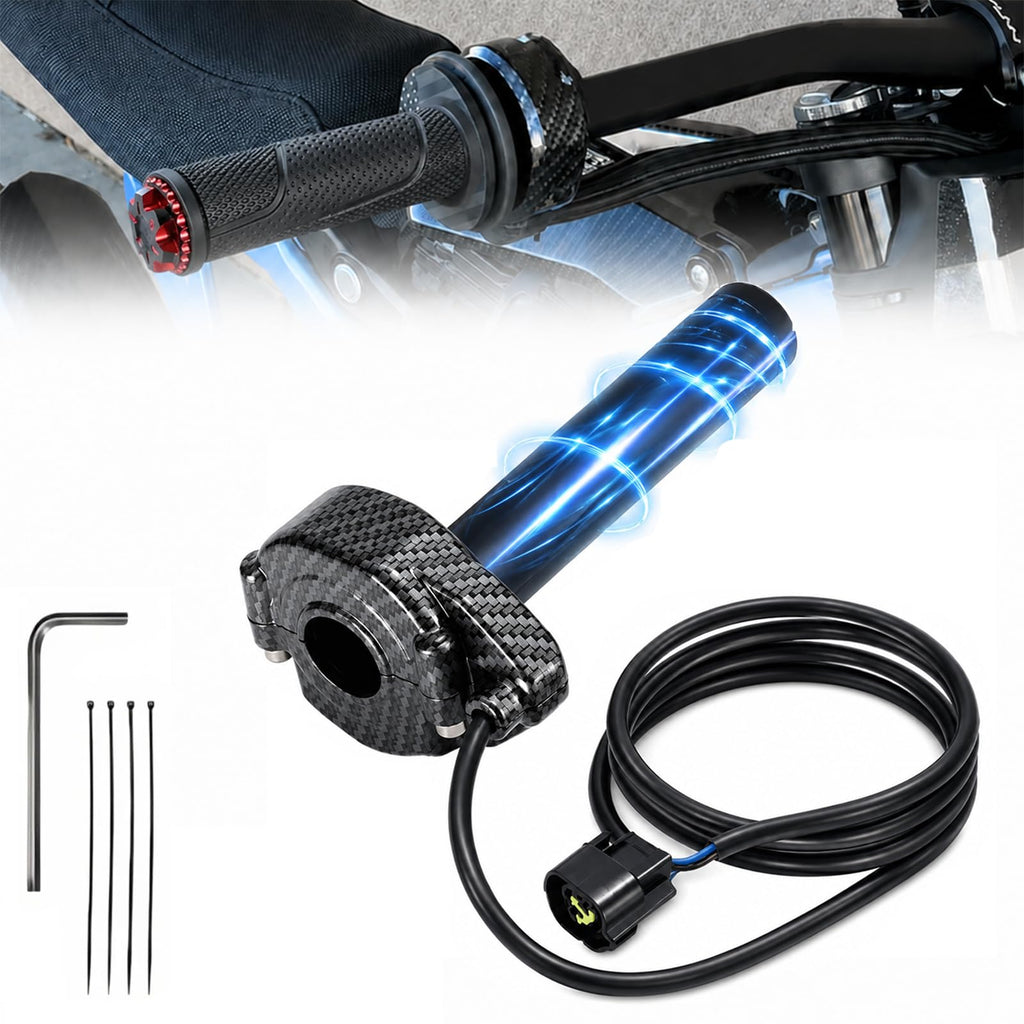 Electric Dirt Bike Twist Throttle Metal Housing Ribbed Grip 3 Pin Sealed Connector G82283