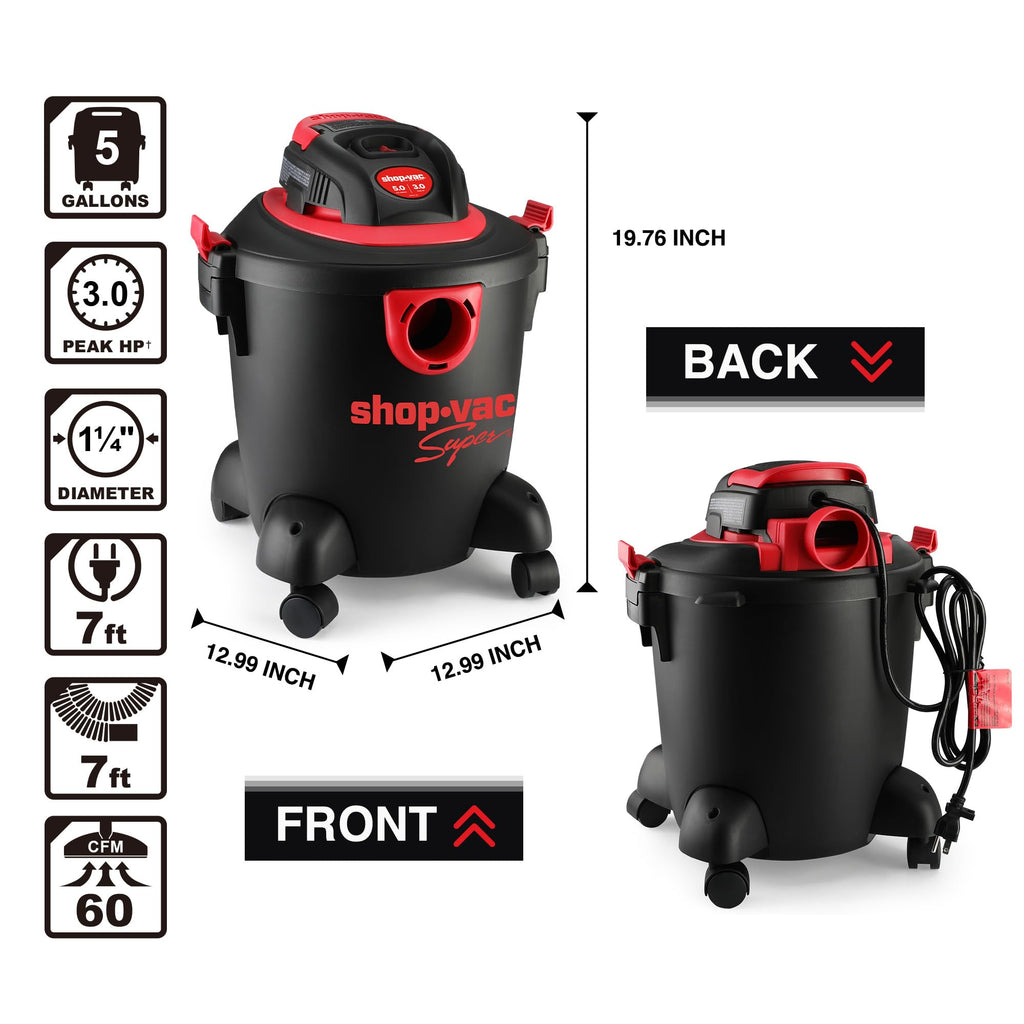 5 Gallon 3.0 Peak HP Wet/Dry Vac with Blower R19966