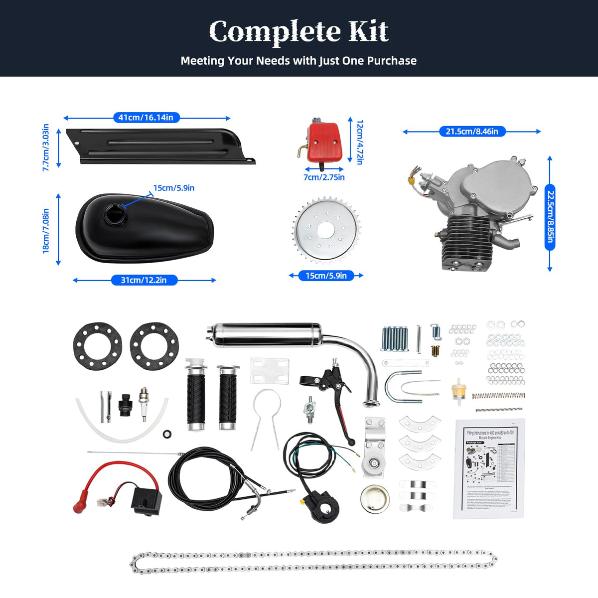 100cc 2 Stroke Bicycle Engine Kit D5119