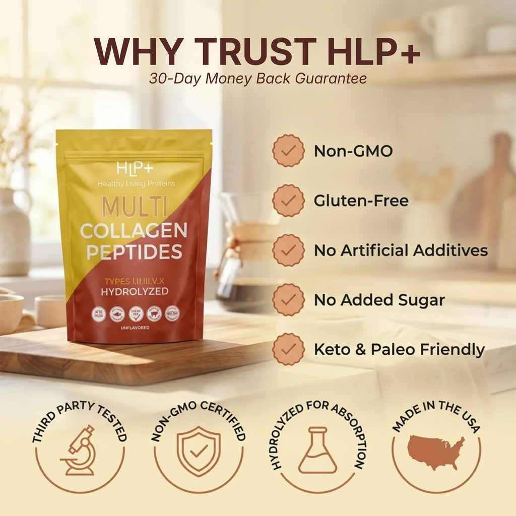 Multi Hydrolyzed Collagen Peptides Type I, II, III, V, & X Grass Fed Bovine Wild Caught Marine Free Range Chicken Gluten Free Unflavored 1 Pound O262001