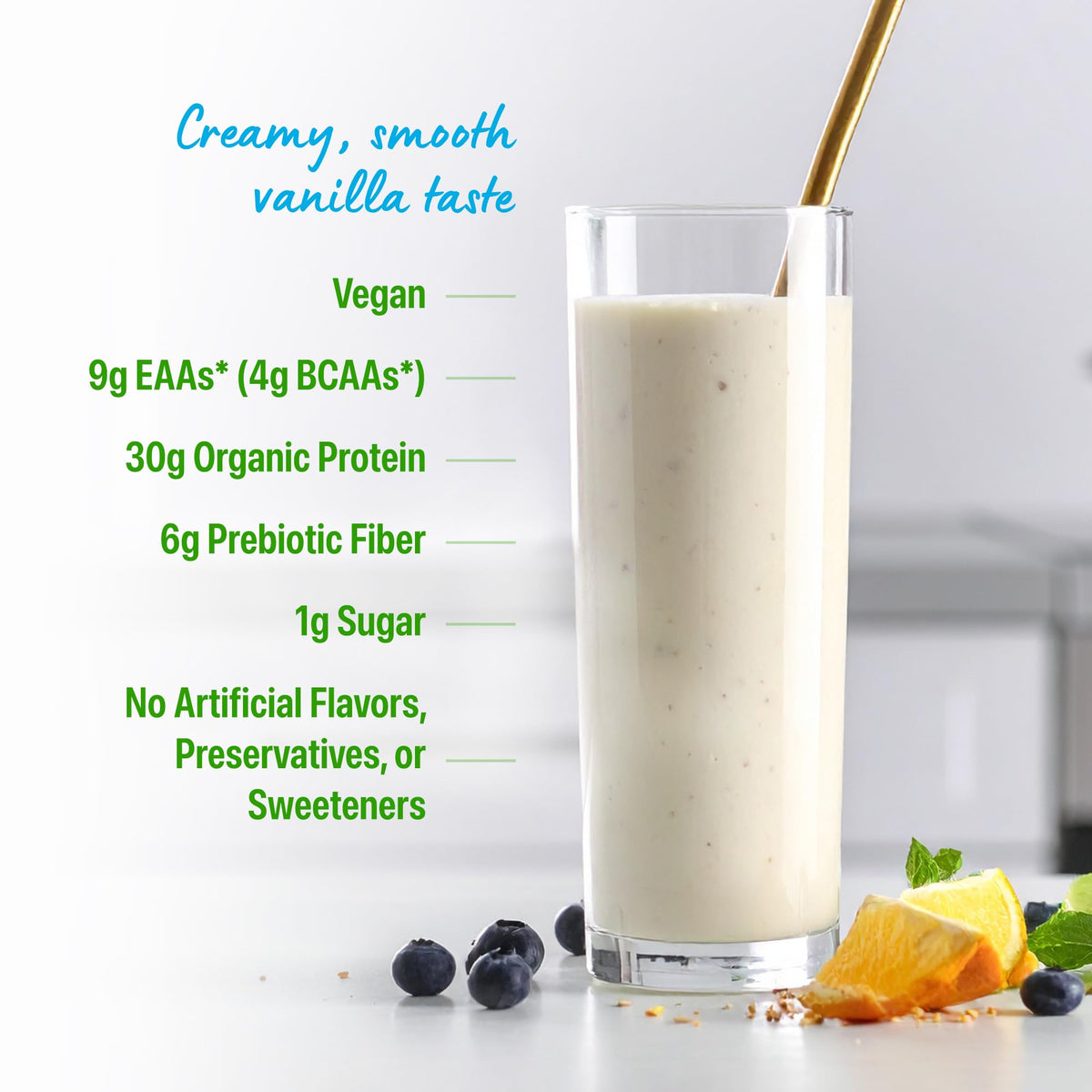 Organic Vegan 30g High Protein Powder Vanilla 2.01 lb V384198