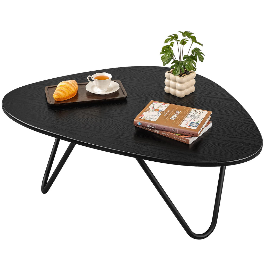Black Wood Coffee Table with Metal Base K194548
