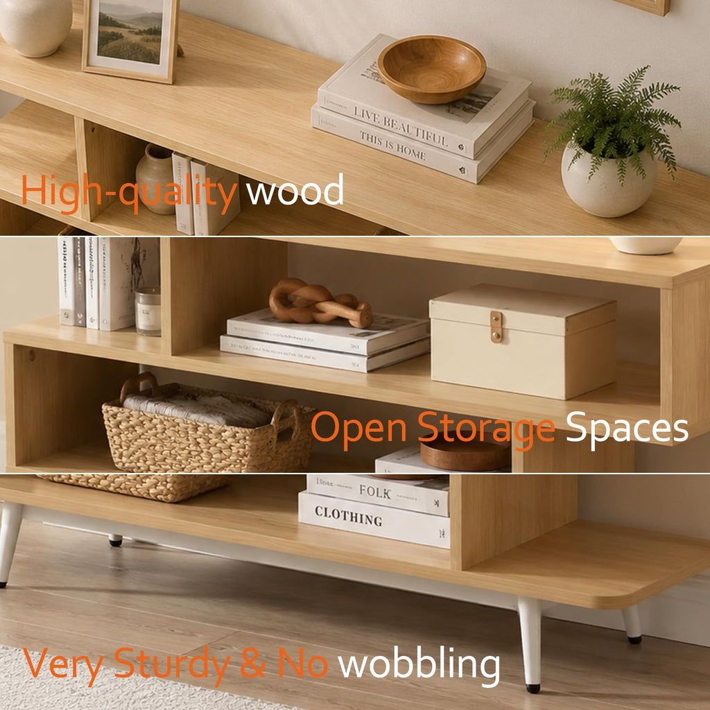 TV Stand with 3 Open Storage Shelf Y861