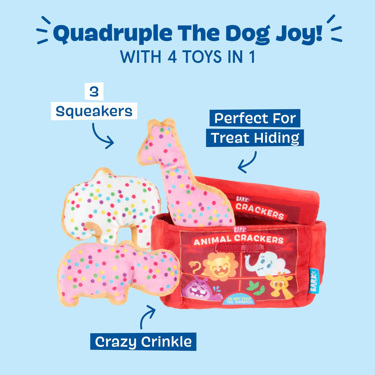 4-in-1 Interactive Plush Dog Toy B6837