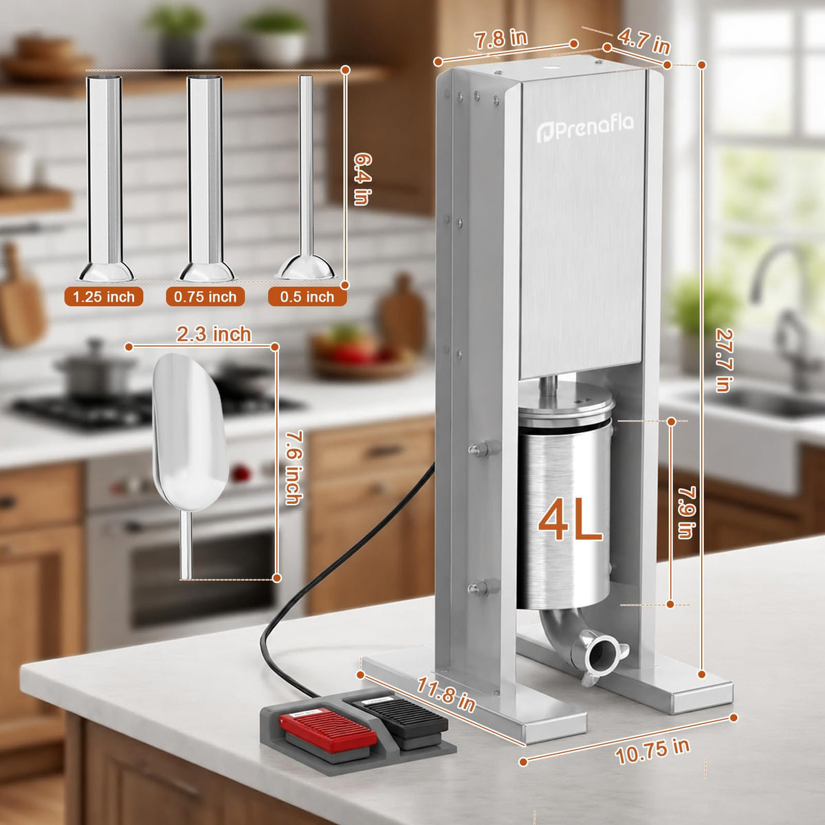 8 LB Vertical Electric Sausage Stuffer K720104