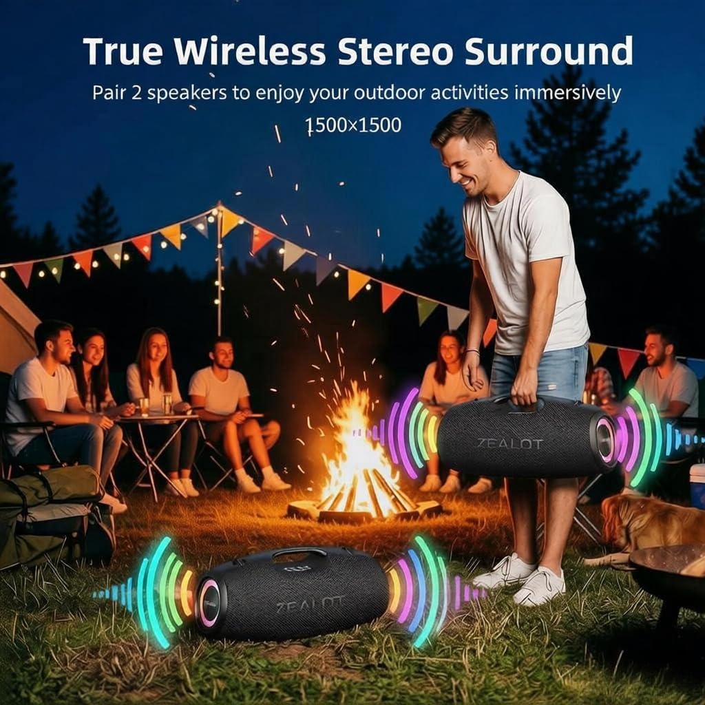 Black 120W Portable Waterproof Bluetooth Speaker J2134