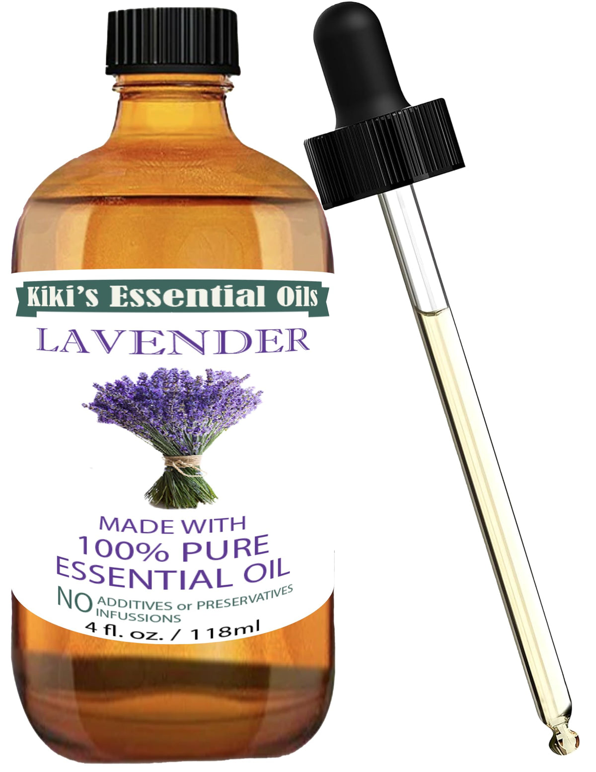Lavender Essential Oil with Glass Dropper 4 Fl Oz A122