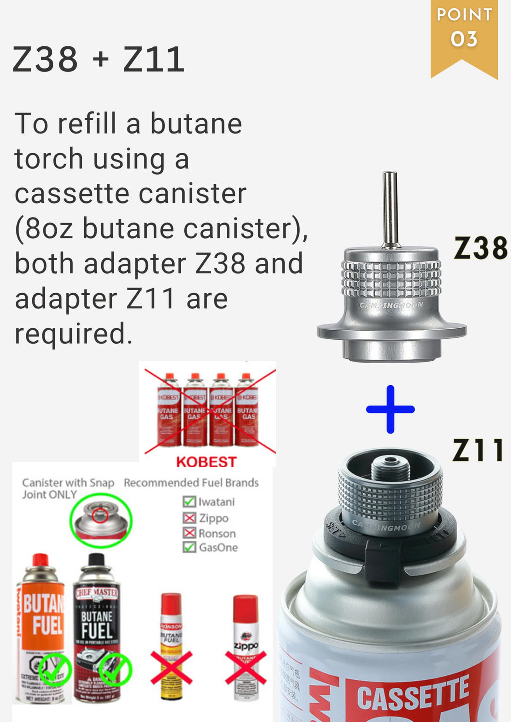 Cassette Canister to Butane Fill Adapter B5496