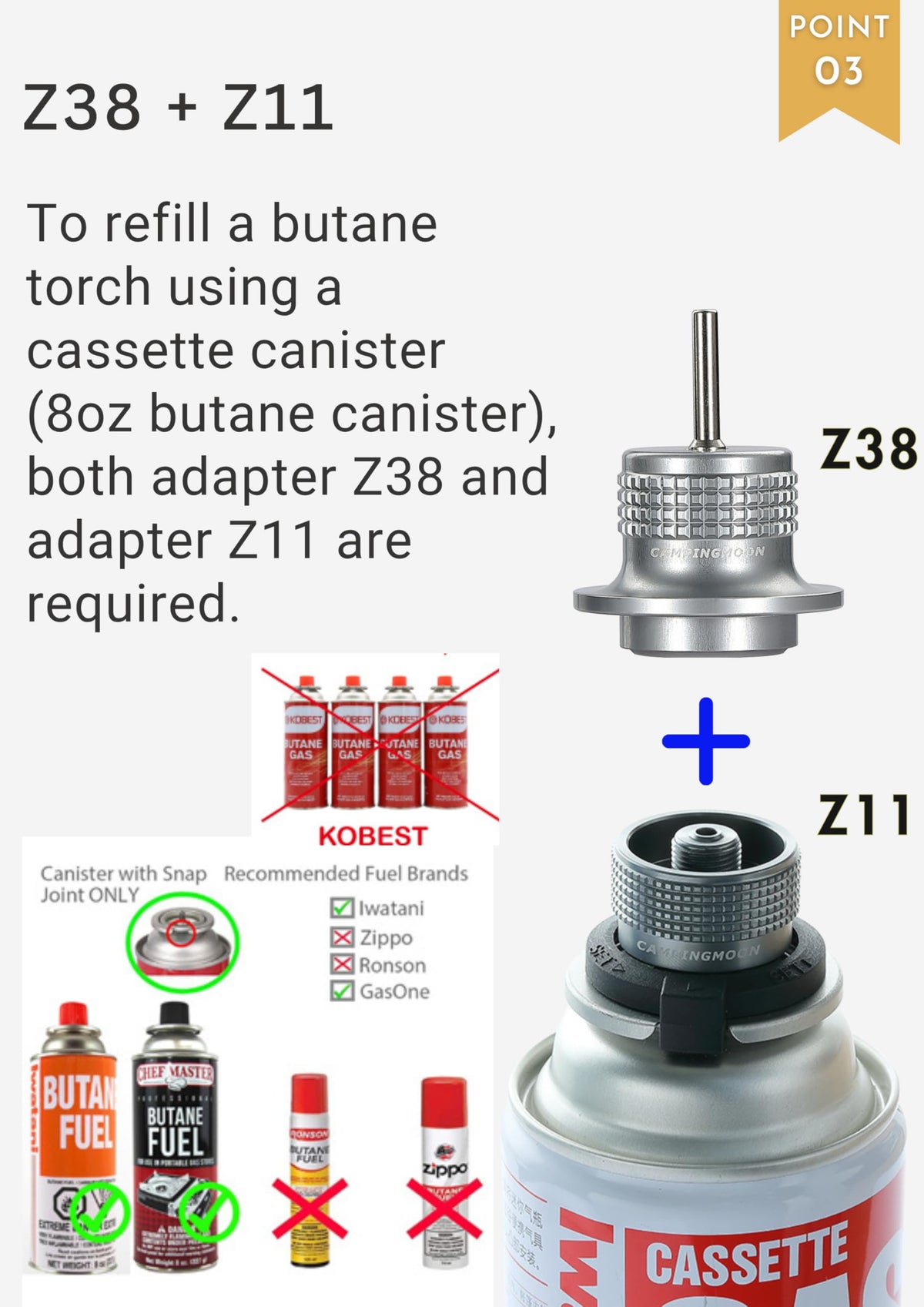 Cassette Canister to Butane Fill Adapter B5496