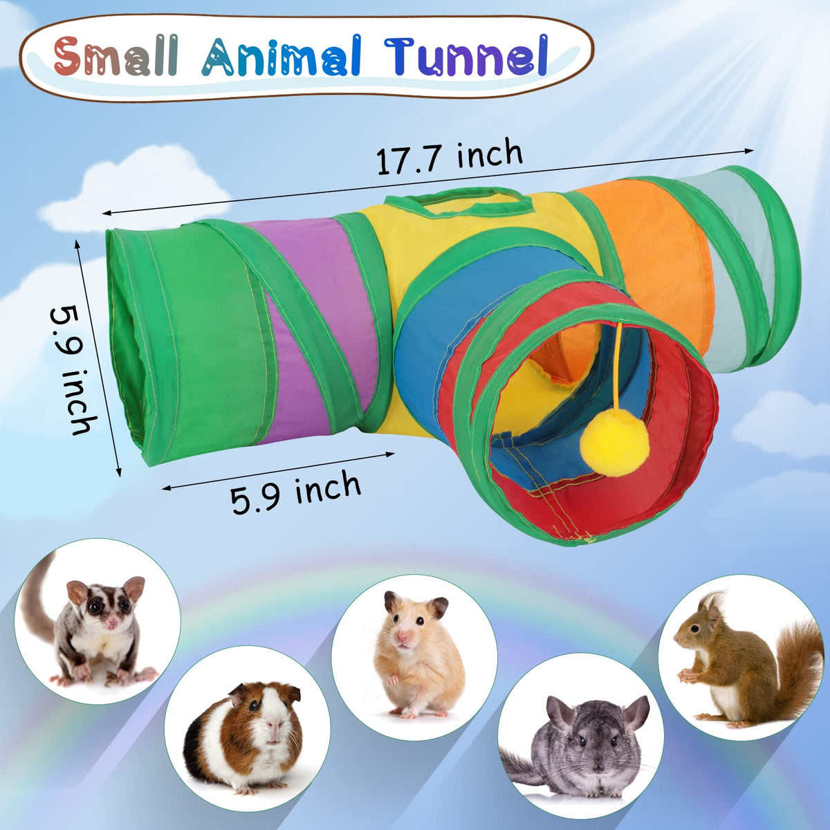 Guinea Pig Tunnels & Tubes Collapsible Small Animal Hideout G616284
