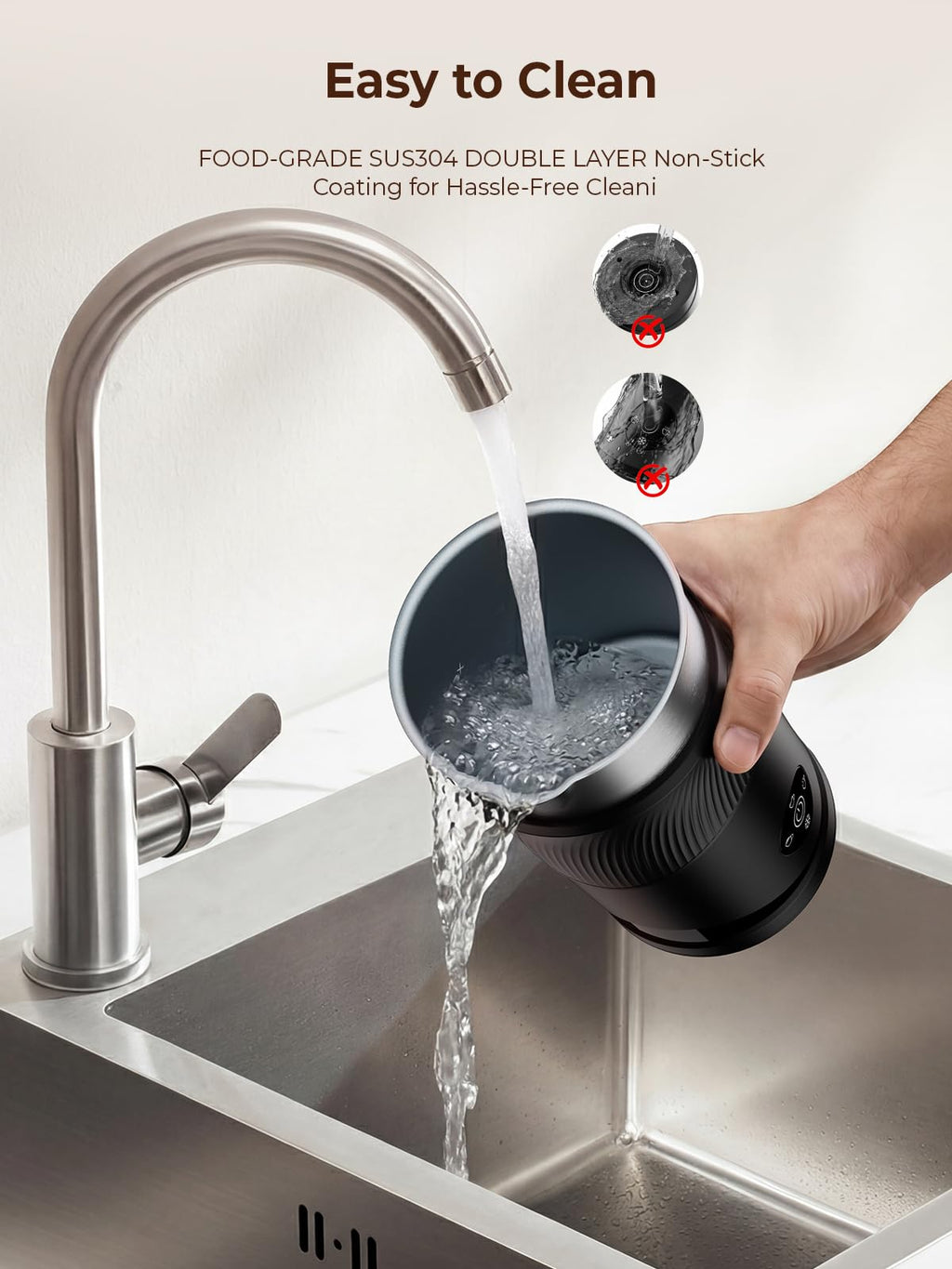 350ml Electric Milk Frother 4-in-1 Hot & Cold U153608
