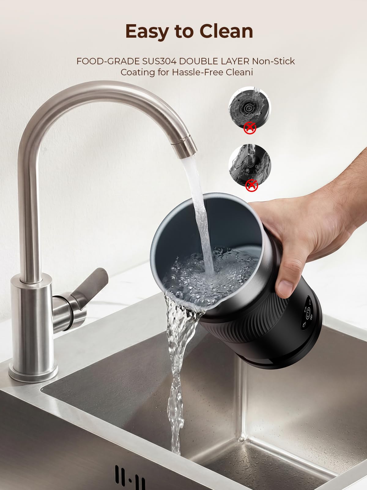 350ml Electric Milk Frother 4-in-1 Hot & Cold U153608