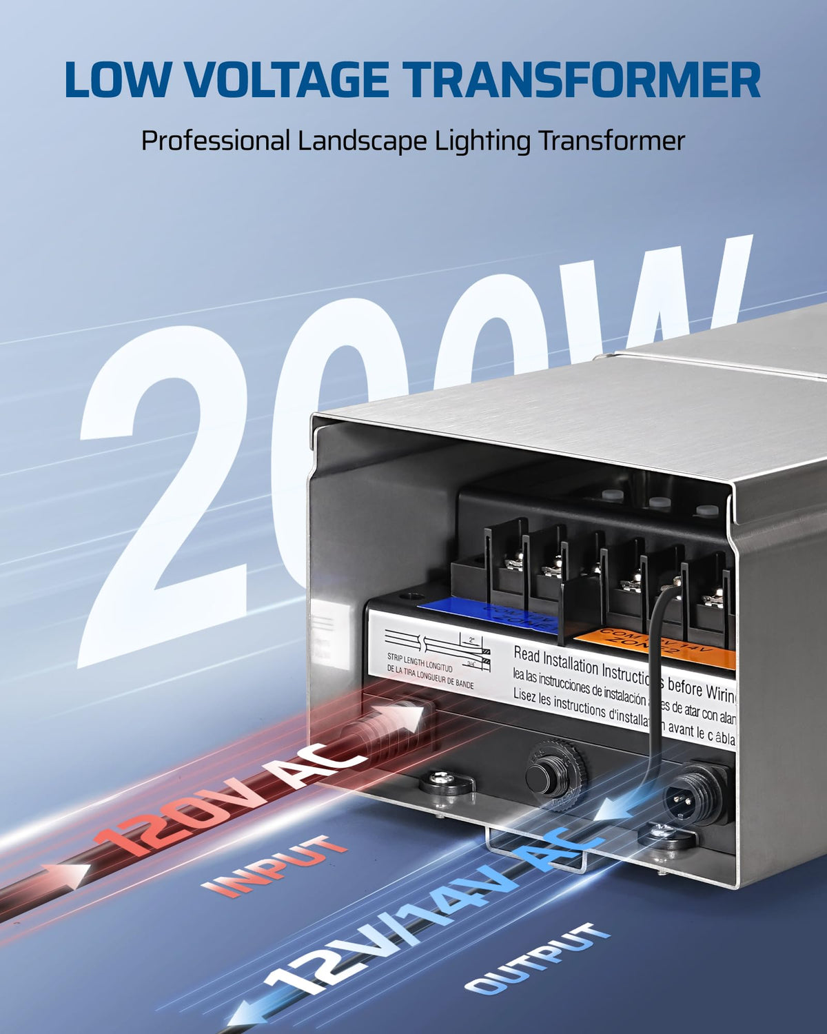 200W Low Voltage Landscape Transformer D28165